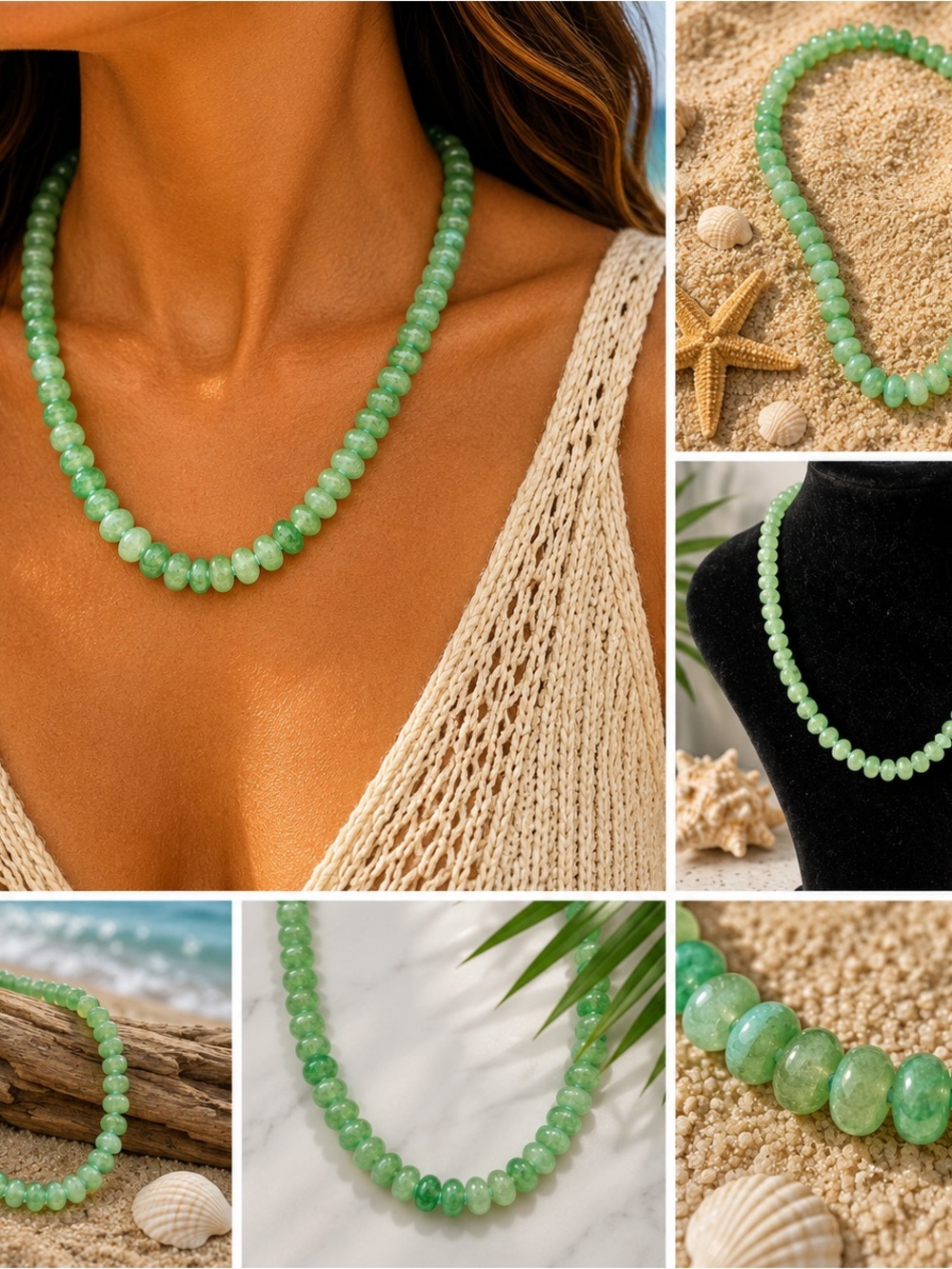 Green Beaded Necklace – Elegant Women’s Jewelry